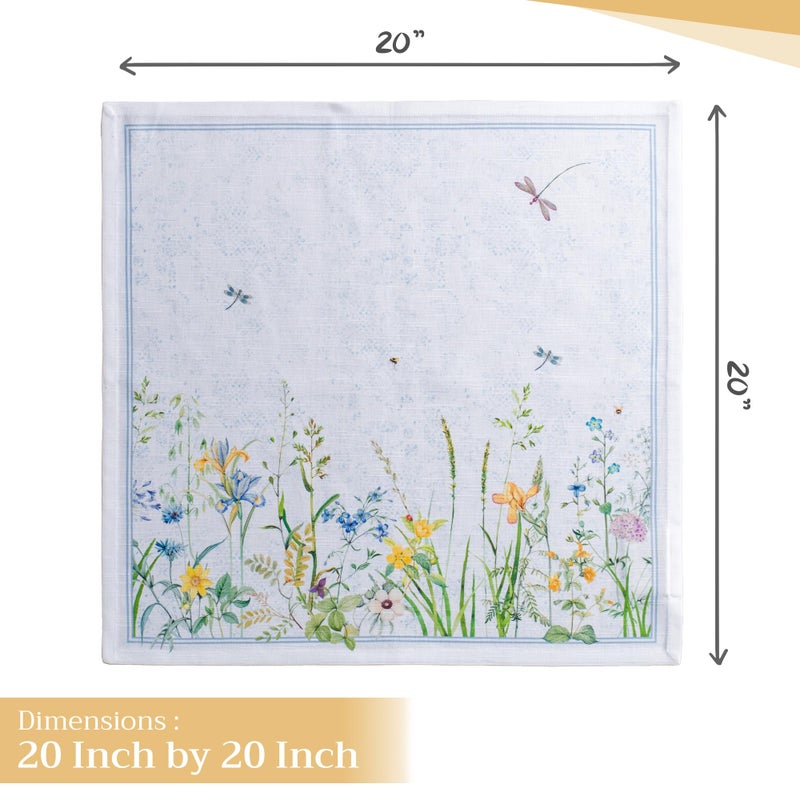 Maison d' Hermine Cloth Napkins Set of 4 100% Cotton Everyday Reusable Square Napkins Cloth Washable, Dinner, Party, Wedding, Restaurant, Spring/Summer (Fleurs De Mai, 20" x 20") - Image 4